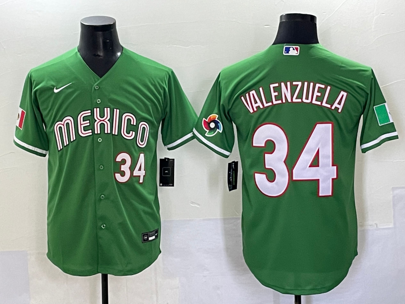 Men 2025 Los Angeles Dodgers 34 Valenzuela green Nike MLB Jersey